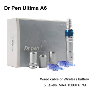1 set  Electric Derma Roller Dr Pen A6 Rechargeable Auto Micro Needle Wireless Microneedling Machine Derma Stamp Therapy MTS